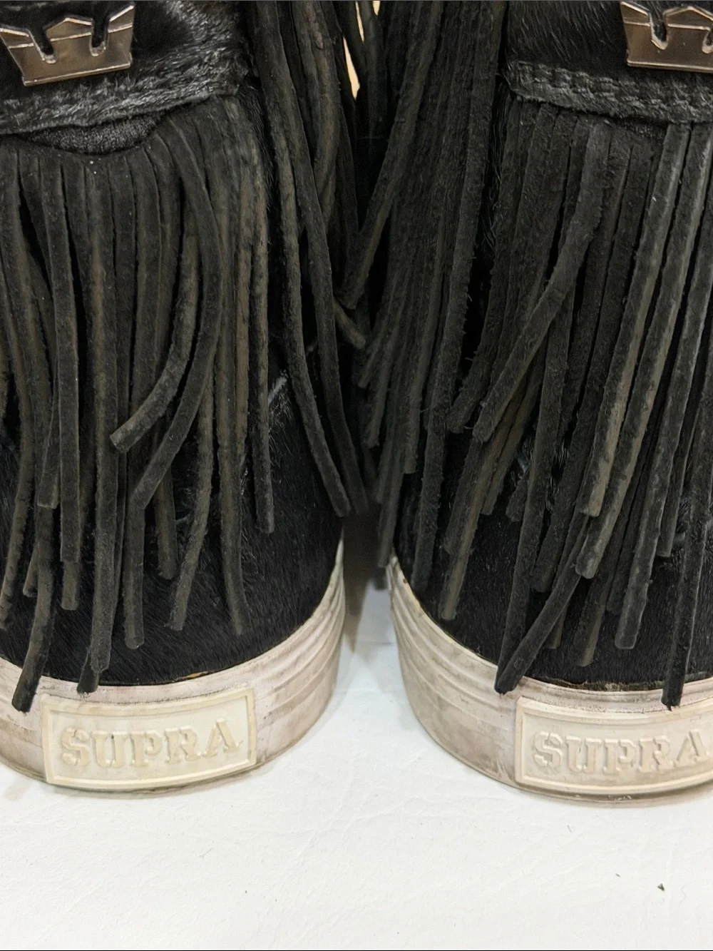 Supra Women's Black Fringe High-Top Sneakers
